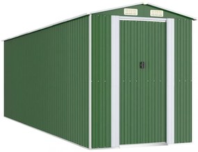 zöld horganyzott acél kerti fészer 192x606x223 cm