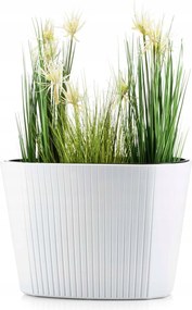 Nagy Virágtartó Fehér ovális betéttel Ajtó előtti virágtartó terasz erkélyre