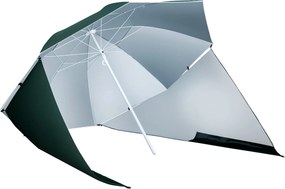 Outsunny 2 az 1-ben Strandernyő Napernyő Strandtábor Sötét Zöld Φ210xH222cm | Aosom