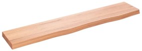 világosbarna kezelt tömör tölgyfa fali polc 100x20x4 cm