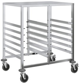 vidaXL rozsdamentes acélból tálcás kocsi 12 GN tárolóval 75x55x87 cm