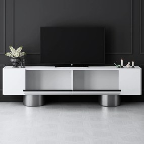 TV szekrény Bohem - White, Silver
