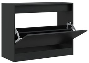 fekete szerelt fa cipőszekrény 80 x 34 x 63 cm