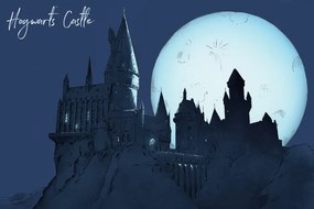 Művészi plakát Harry Potter - Hogwarts Castlle, (40 x 26.7 cm)