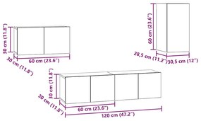 TV szekrény garnitúra 4 pcs Musta tammi 30.5 x 30 x 60 cm