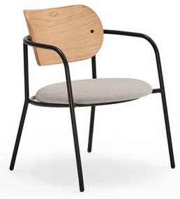 Szürke fotel tölgyfa dekorral Eclipse - Teulat