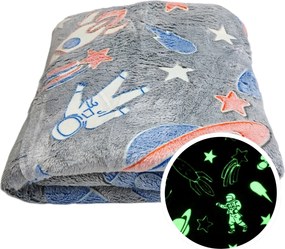 Puha takaró Világít a sötétben Kozmosz 150x200 cm Gyerek takaró