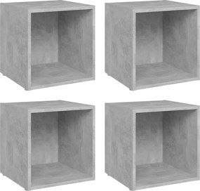 vidaXL 4 db betonszürke szerelt fa TV-szekrény 37 x 35 x 37 cm