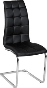 Étkezőszék, textilbőr fekete/króm, DULCIA