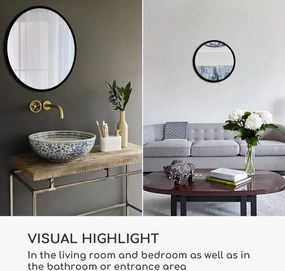 Casa Chic Fournier Fali tükör fém kerettel kerek 58.8 x 58.8 cm