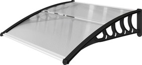 Outsunny Ferde Típusú Napernyő Elülső Ajtóra 103 x 96,5 x 27 cm UV Védelemmel, Esővédő, Napvédő Kültéri Alumínium Átlátszó | Aosom