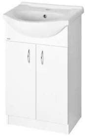 AQUALINE SIMPLEX ECO 50 mosdótartó szekrény, mosdóval, matt fehér (SIME650)
