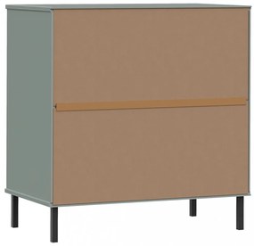 OSLO szürke tömör fa tálalószekrény 3 fiókkal 77 x 40 x 79,5 cm