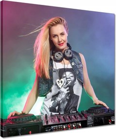 Vászonkép 40x40 Djka a keverőpult mögött Party