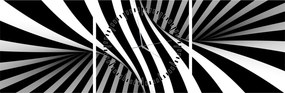 Absztrakt kép zebra csíkokkal (órával) (90x30 cm)