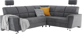 Kinyitható ülőgarnitúra, szürke szövet, jobbos, SANTIAGO