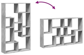 betonszürke szerelt fa könyvespolc 72 x 20 x 120 cm
