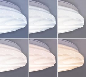 LED mennyezeti lámpa Wave 30W, távirányító, fehér