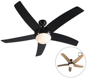 Mennyezeti ventilátor fekete fa mintával 132 cm távirányítóval - Cool