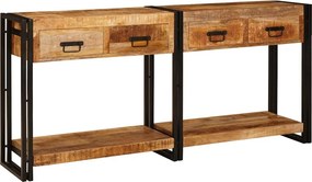 vidaXL Konzolasztalok 2 pcs Barna 161 x 33 x 75 cm Tömör Mangófát