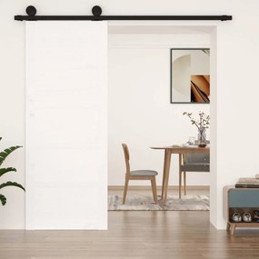 Fehér tömör fenyőfa istálló stílusú ajtó 80x1,8x204,5 cm