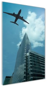 Akrilüveg fotó Plane a város felett oav-83969980
