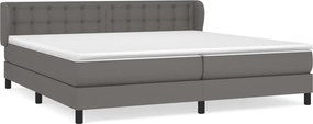 vidaXL szürke műbőr rugós ágy matraccal 200 x 200 cm