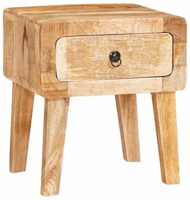 Végasztalok fiókkal ajtóval Barna 40 x 32 x 46 cm tömör mangófa