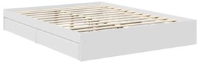 vidaXL Tárolós Ágy fejtámlával fiókkal Fehér 150 x 200 cm Faanyag