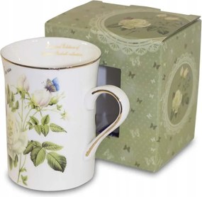 Porcelán bögre Fehér Virágok Rózsa 250 ml