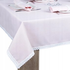 foltálló abrosz csipkével Malaga 200x140 rózsaszín