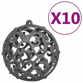 120 részes fehér-szürke karácsonyi gömbszett csúccsal + 300 LED