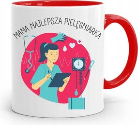 Piros Bögre A Legjobb Ápolónő Anyukájának, fényképes nyomattal