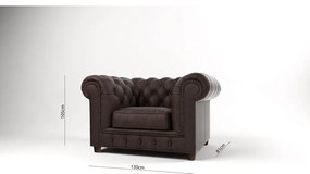 Sötétbarna bársony fotel Cambridge – Ropez