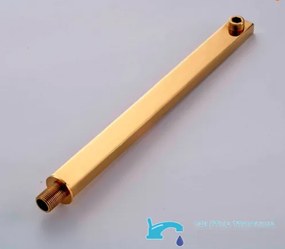 Falba süllyesztett zuhanyrendszer EYN PT34451 három kimenettel és LED-del, fényes arany felülettel — 40 cm-es fej és szelep szerelődobozzal