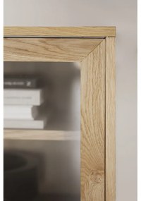 Natúr színű tálalószekrény tolóajtóval, tölgyfa dekorral 170x75 cm Hazelton – Rowico