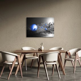 Világoskék gömbök képe (üvegen) (70x50 cm)