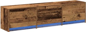 vidaXL TV szekrény leddel fiókkal Öreg fa 165 x 34 x 40 cm Faanyag