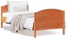 viaszbarna tömör fenyőfa ágy matrac nélkül 75 x 190 cm