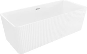Mexen Nila szabadon álló bordázott kád 170 x 75 cm, fehér, króm túlfolyó - 52841708000-01