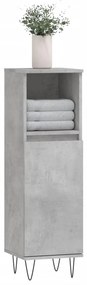Betonszürke szerelt fa fürdőszobaszekrény 30 x 30 x 100 cm