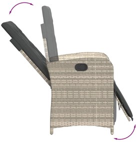 3 részes világosszürke polyrattan bisztrógarnitúra párnákkal