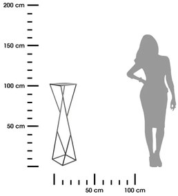 LOFT virágtartó állvány 100x23,5 cm fekete