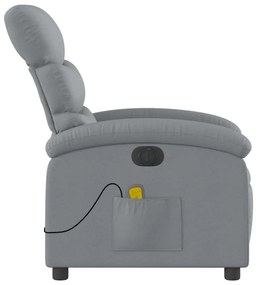 világosszürke szövet dönthető elektromos masszázsfotel