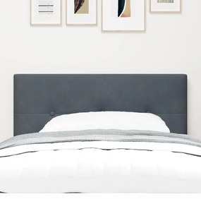 LED Fejtámla Gombos Ráncolt Sötétszürke 100 cm Bársony