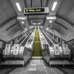 Poszter 70x70cm Mozgólépcső a metróállomáson, Assaf Frank