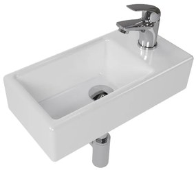 Bathroom set with right basin Brevis 40,5 cm, faucet, siphon, waste and valves KSETBRE2P