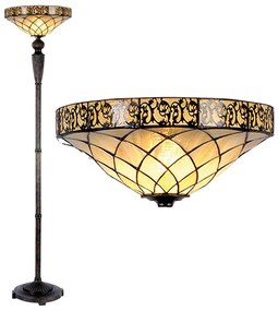 Tiffany álló lámpa bézs barna 179 cm