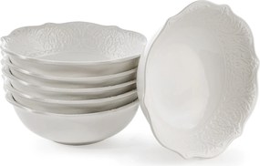 Saláta tálaló 20 cm 900 ml Tudor England Fehér Snack tál 6 db-os szett