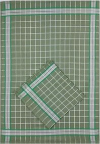 Egyiptomi pamut konyharuha 50x70cm Zöld kockás